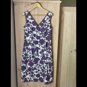 Boden Violet and White Floral Midi Dress